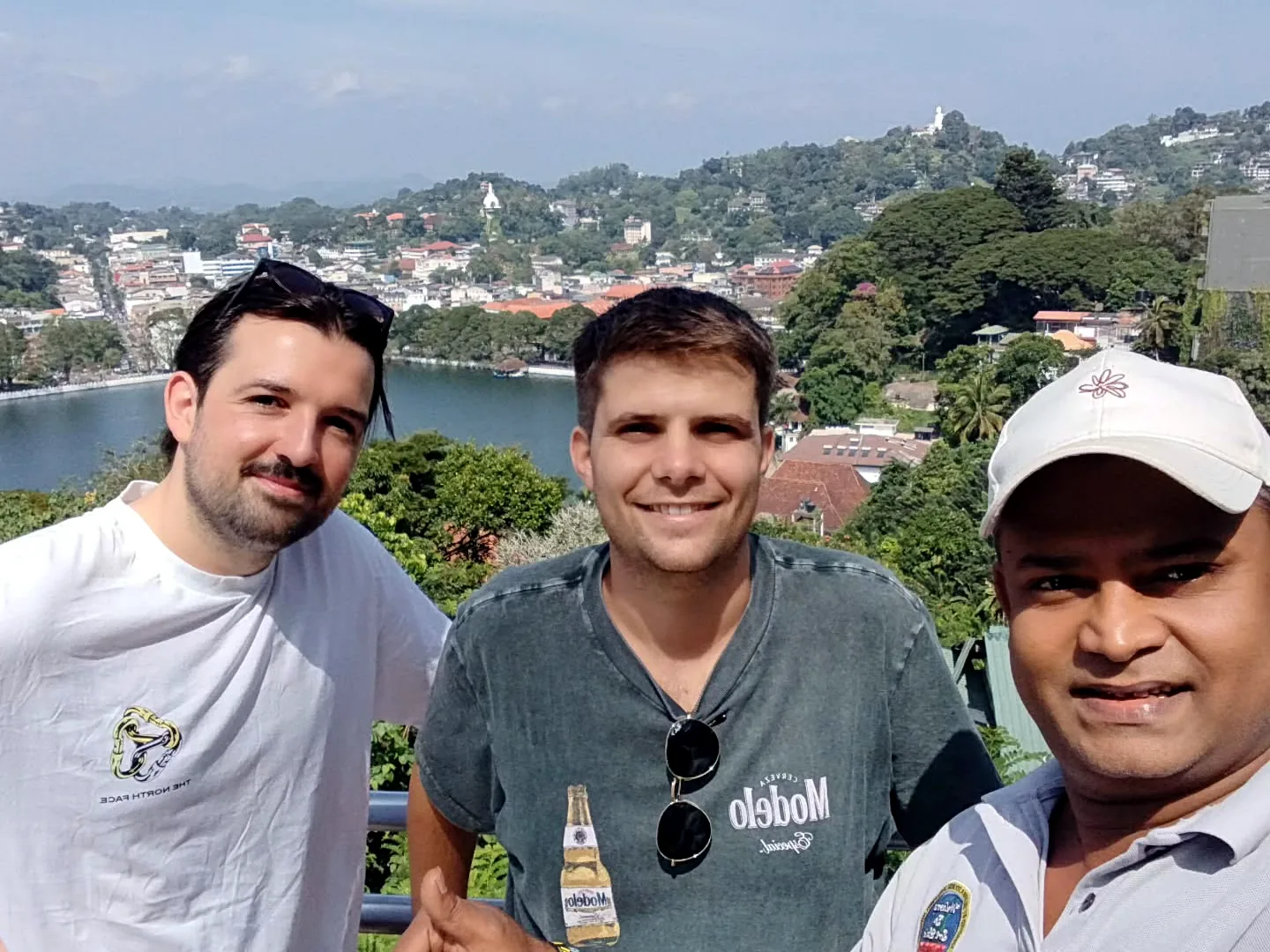 Thilak with guests at a Kandy viewpoint